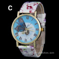 New Fashion Girls Flower Leather Cartoon Quartz Watch